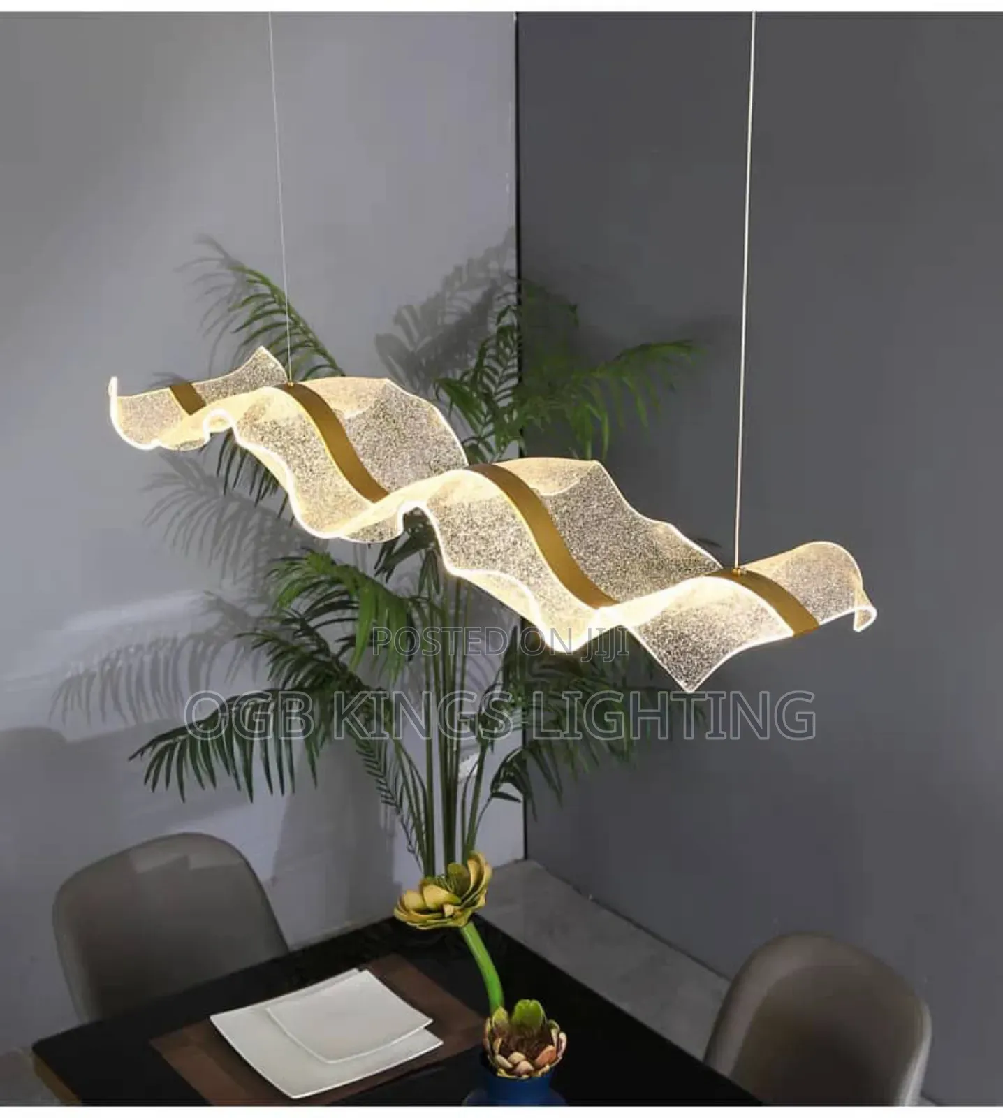 Luxury Steel Led Pendant Lights Dining Room Gold Lustre