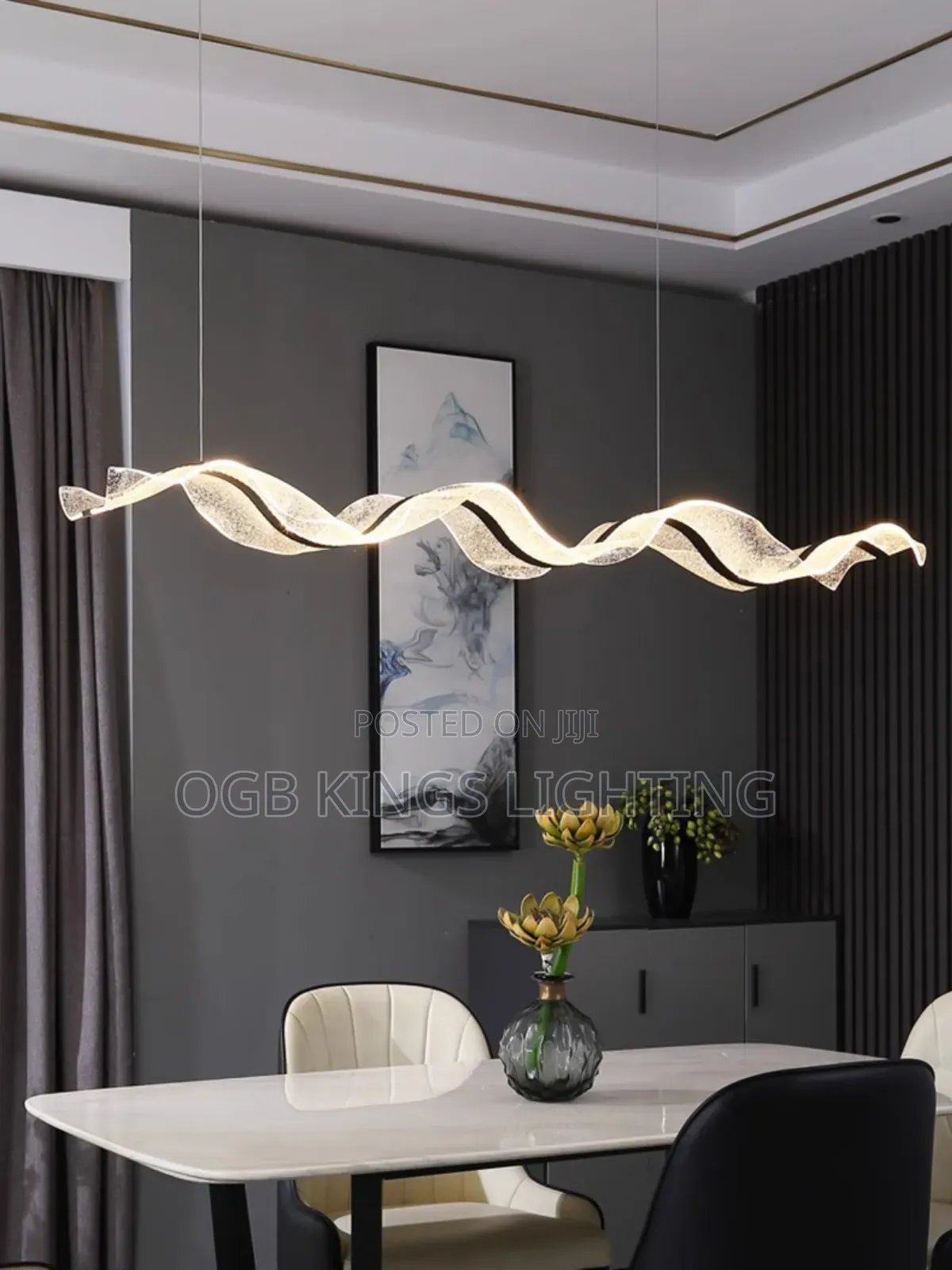 Luxury Steel Led Pendant Lights Dining Room Gold Lustre