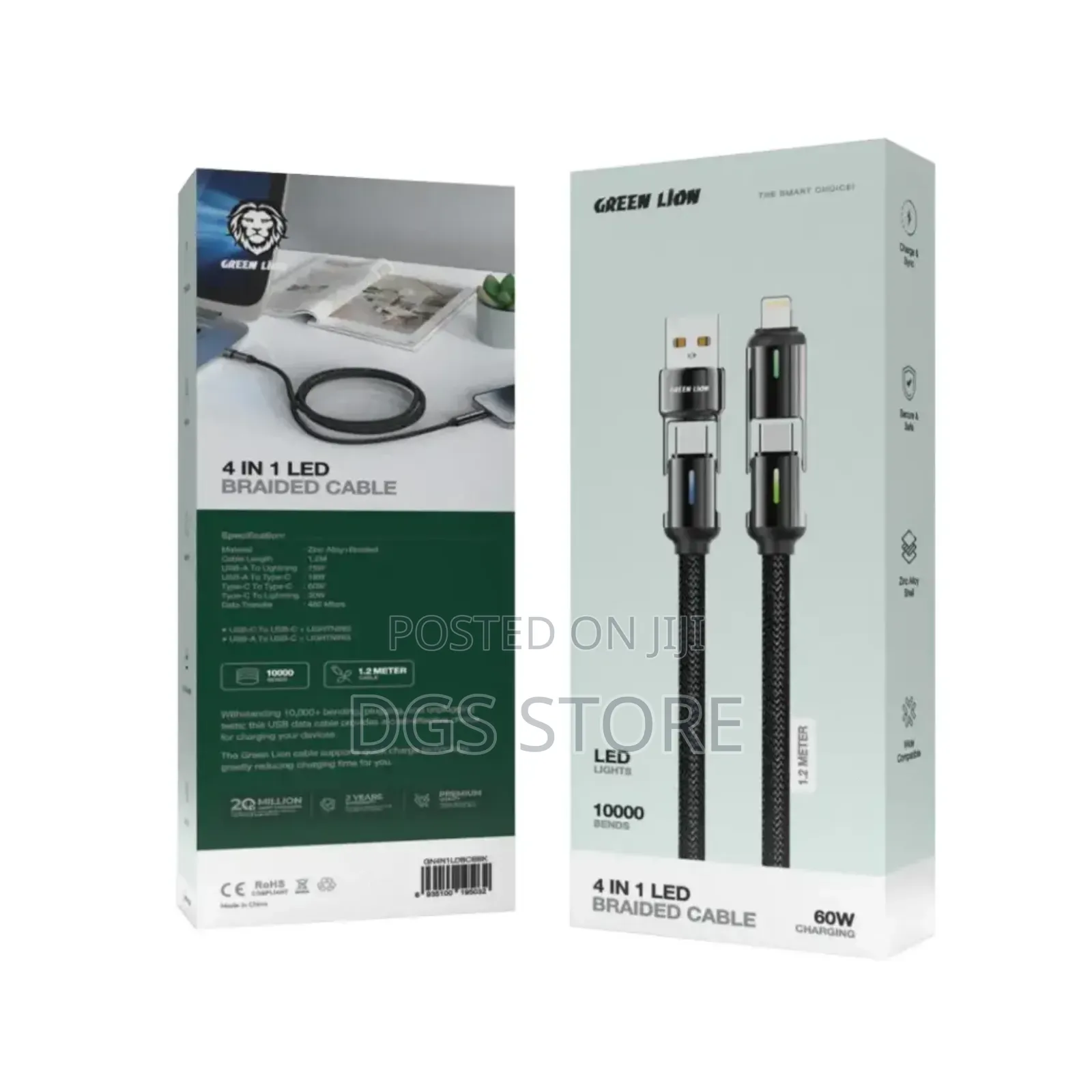 Green Lion 4in1 LED Braided Cables
