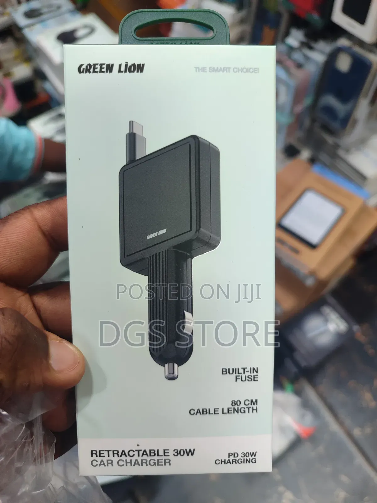 Green Lion Retractable 30w Car Charger