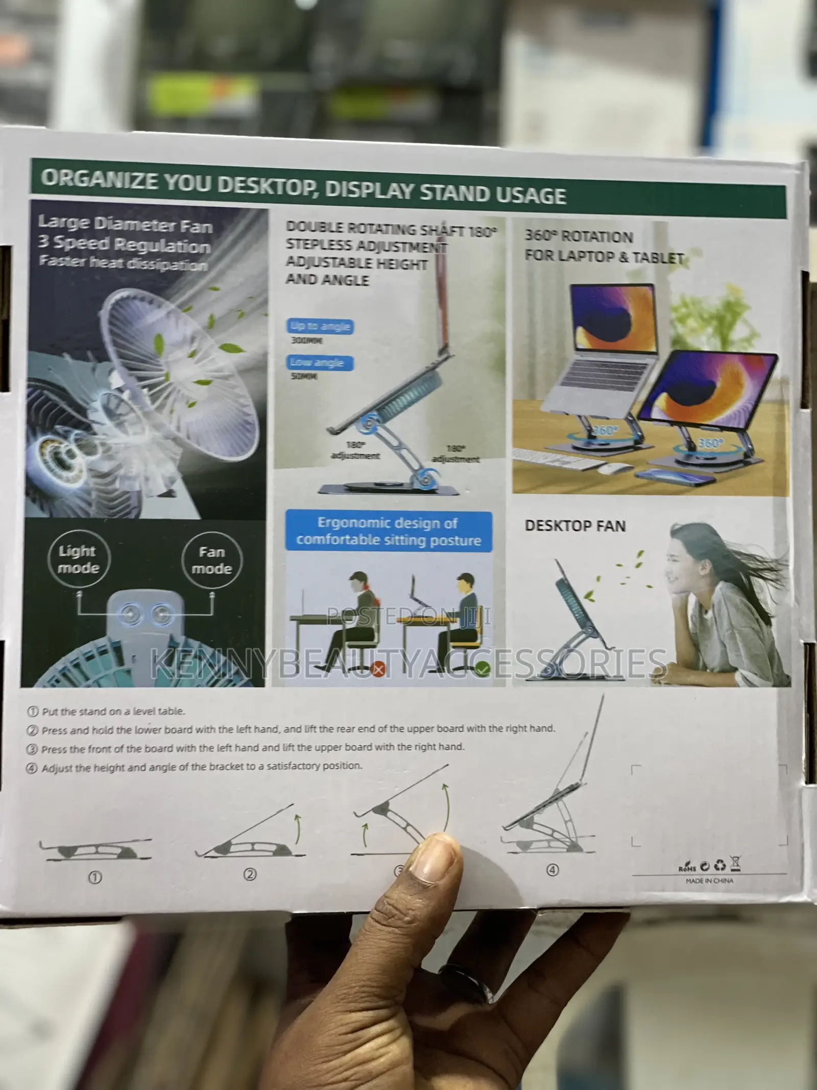 Laptop Stand With Electric Fan