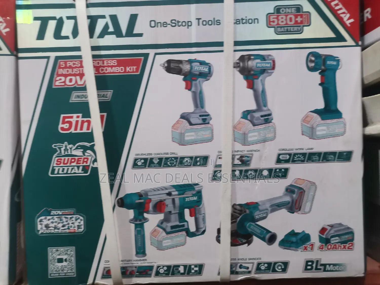 5 in 1 TOTAL Cordless Industrial Combo Kit