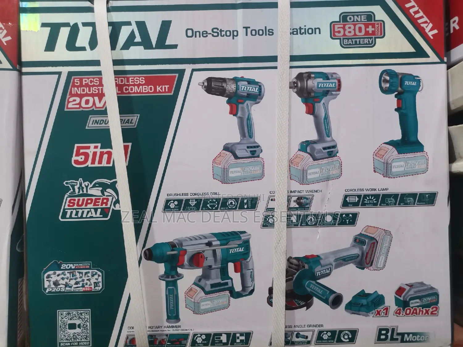5 in 1 TOTAL Cordless Industrial Combo Kit