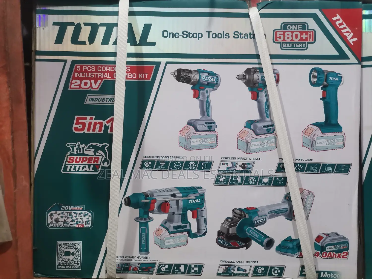 5 in 1 TOTAL Cordless Industrial Combo Kit