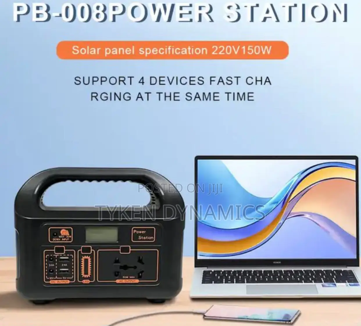 150W Portable Power Station With Inbuilt Solar