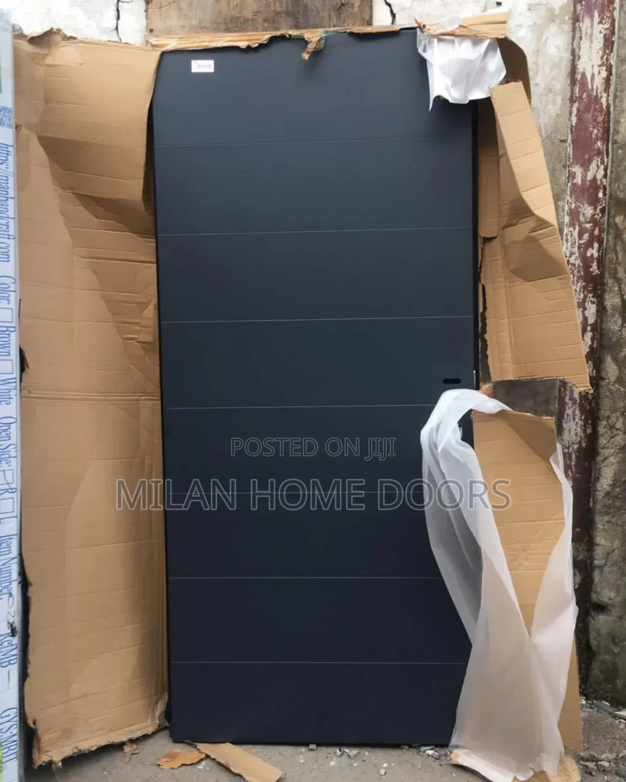 Isreali Security Door Black and Gray 3ft