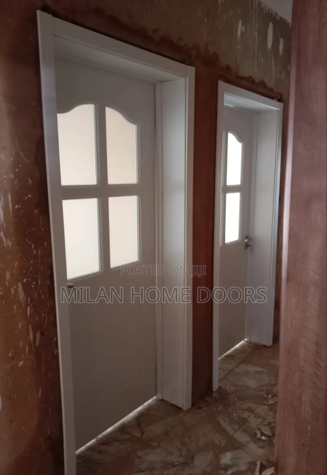 3ft White 4 Panel Glass Wooden Door for Ante Ro