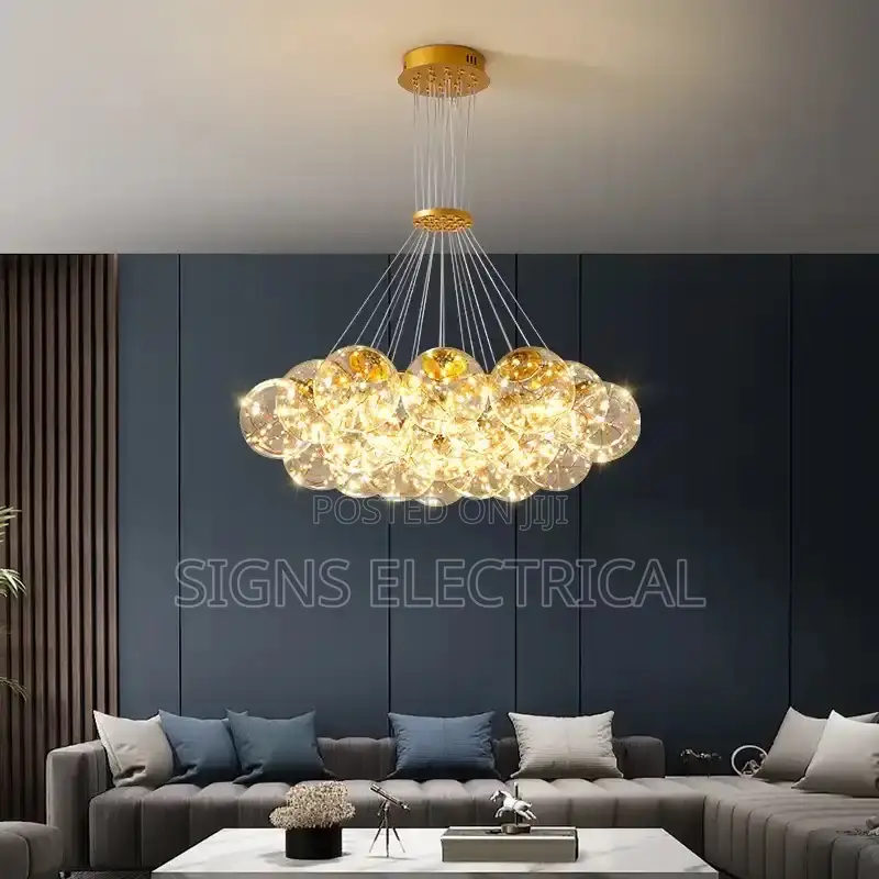 Nordic Led Chandelier Soot Amber Clear Light Glass