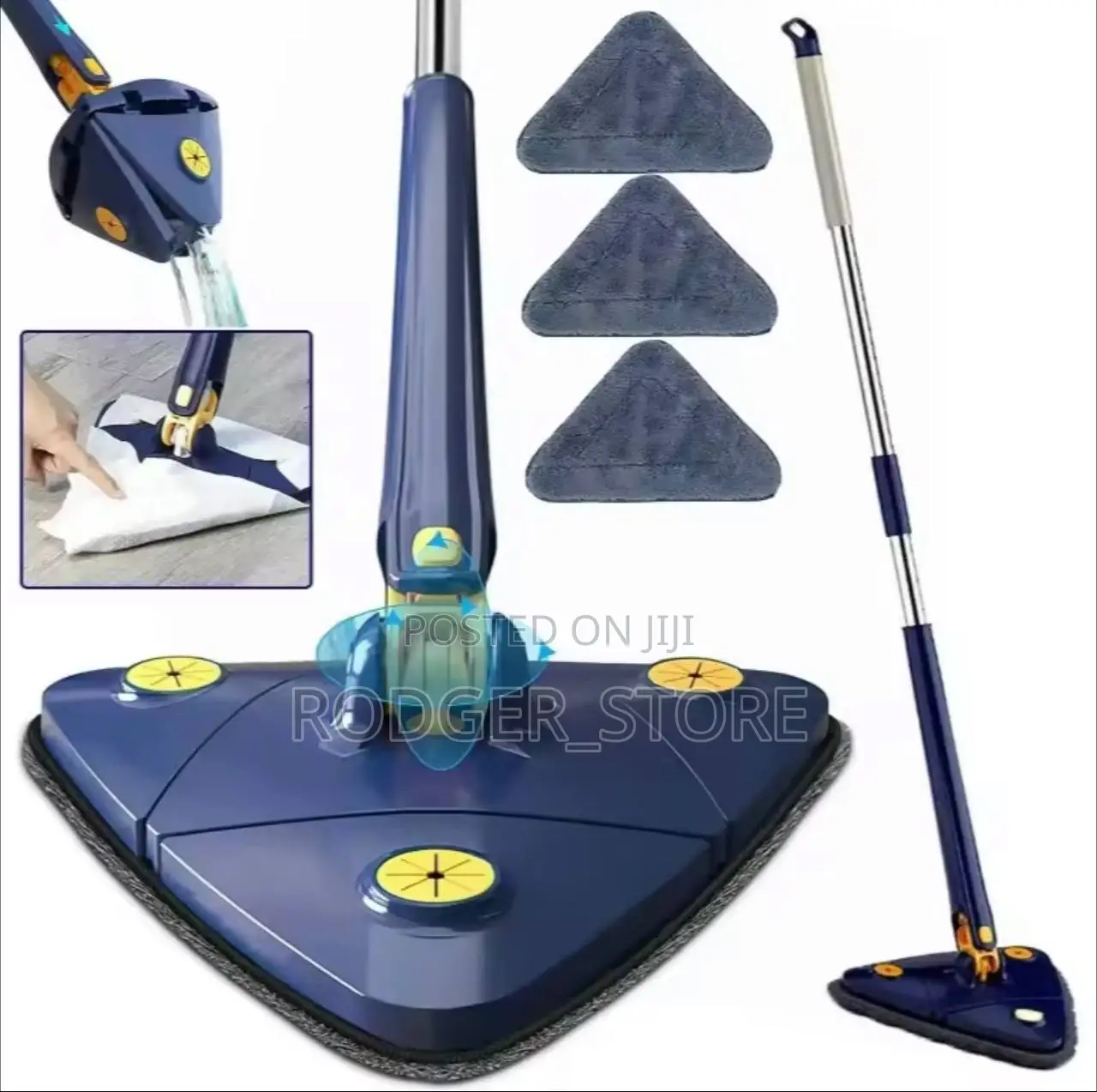 Telescopic Triangle Mop 360° Rotatable Spin Cleaning Mop