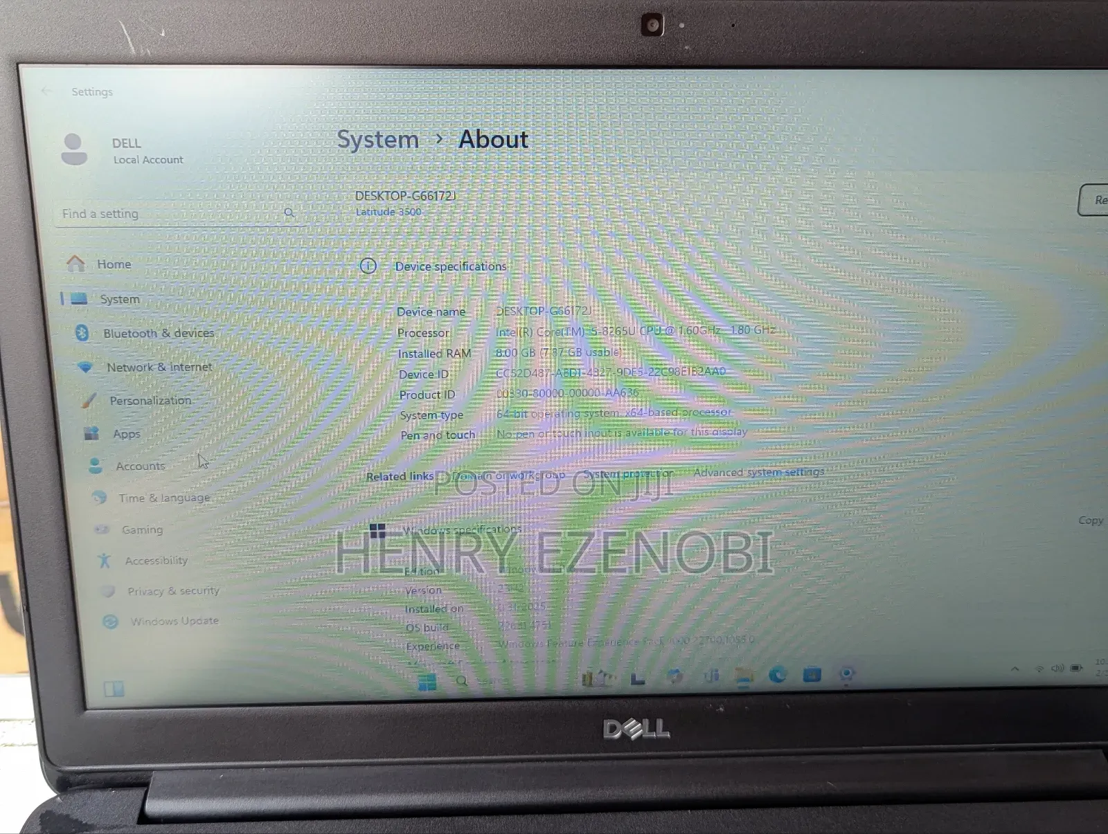 Laptop Dell Latitude 3510 8GB Intel Core I5 HDD+SSD 256GB