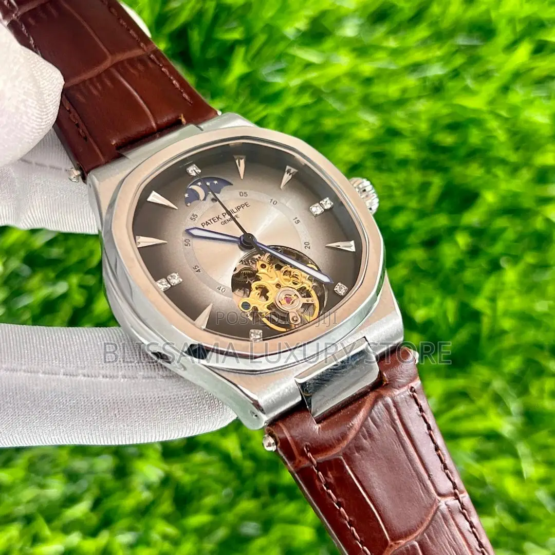 Luxury Patek Philippe Authomatic Leather Strap Wristwatches