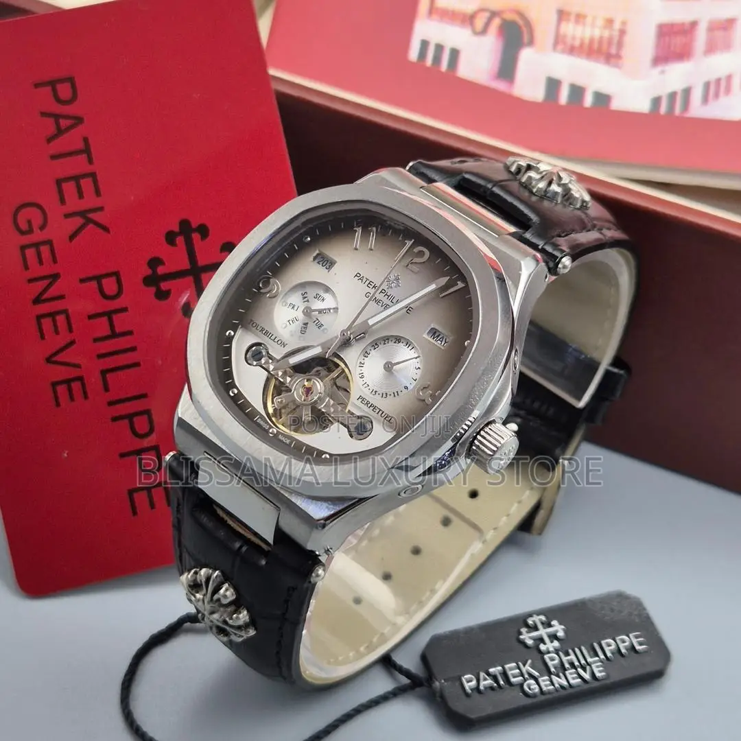 Luxury Patek Philippe Authomatic Leather Strap Wristwatches