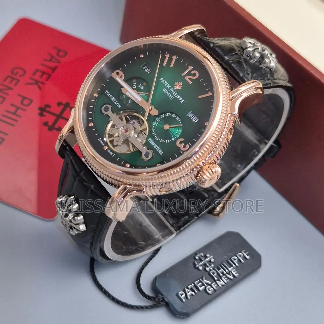 Luxury Patek Philippe Authomatic Leather Strap Wristwatches