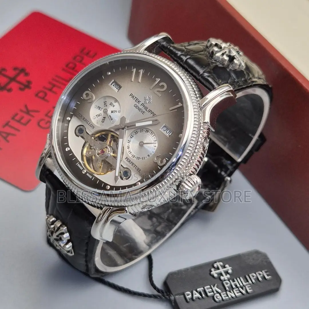 Luxury Patek Philippe Authomatic Leather Strap Wristwatches