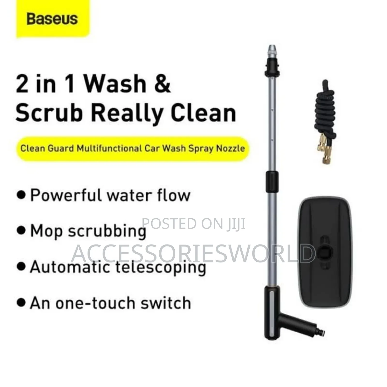 Baseus 2 In 1 Car Wash Scrub Spray Nozzle Cl