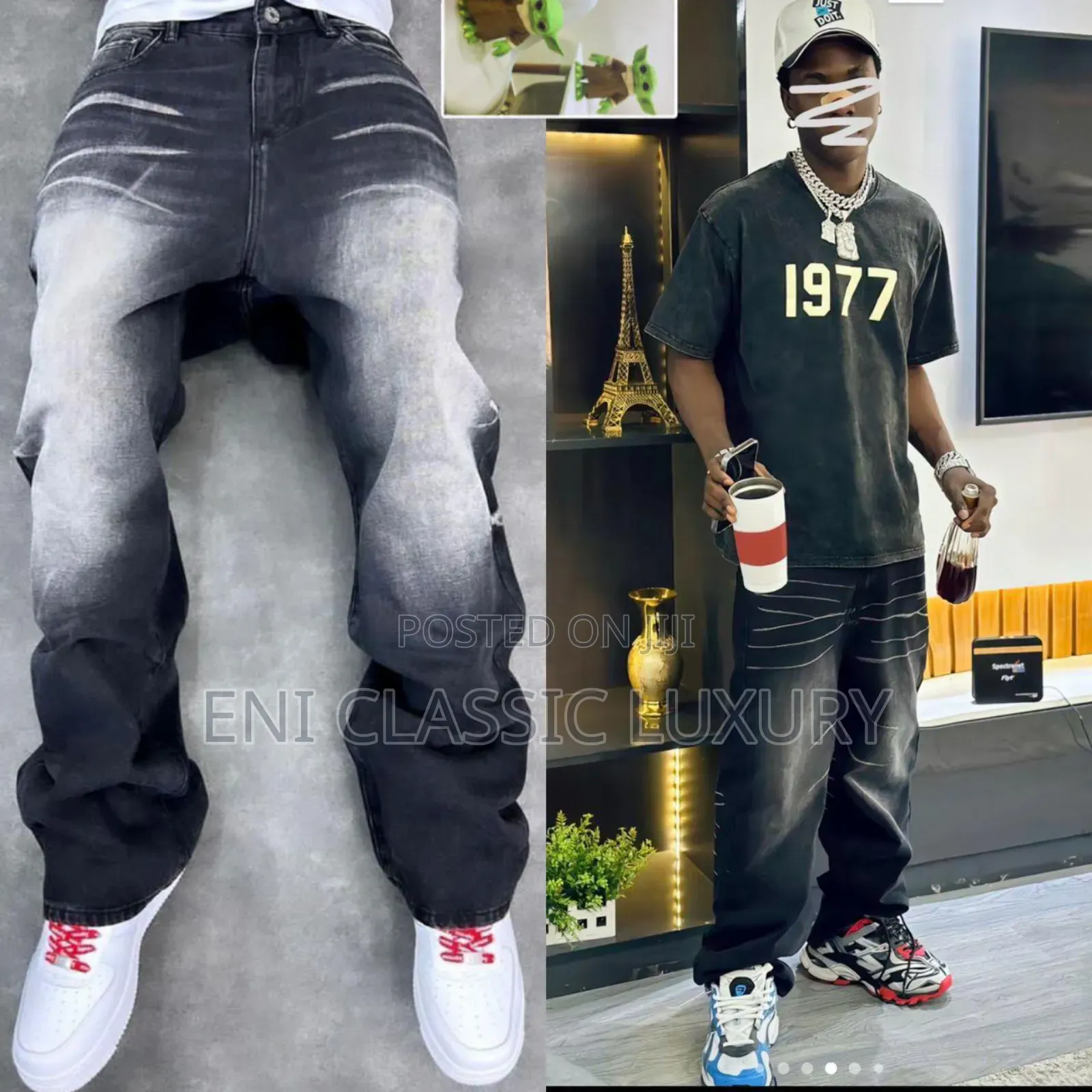 High Quality Luxury Men's Jeans Louis Vuitton Available