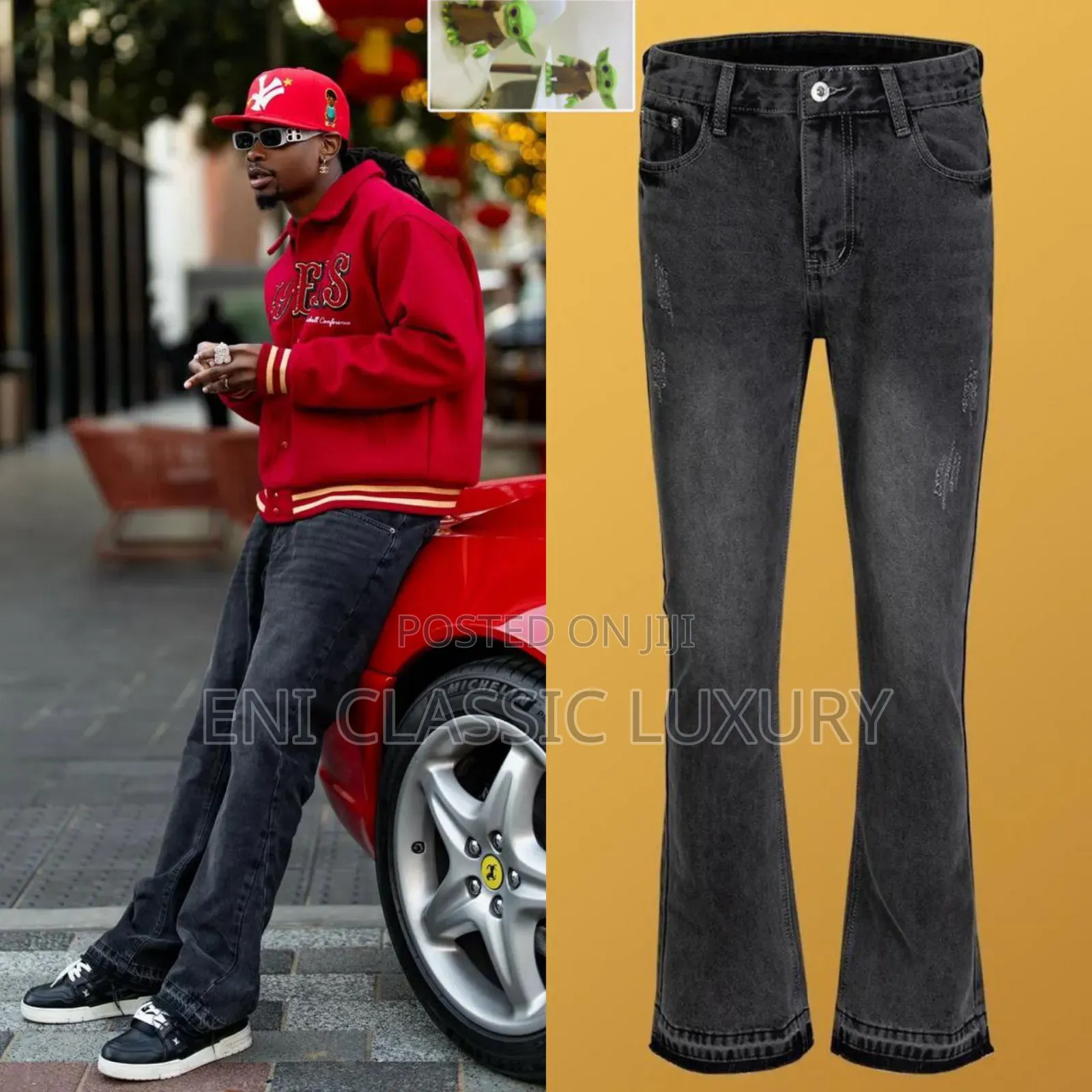 High Quality Luxury Men's Jeans Louis Vuitton Available