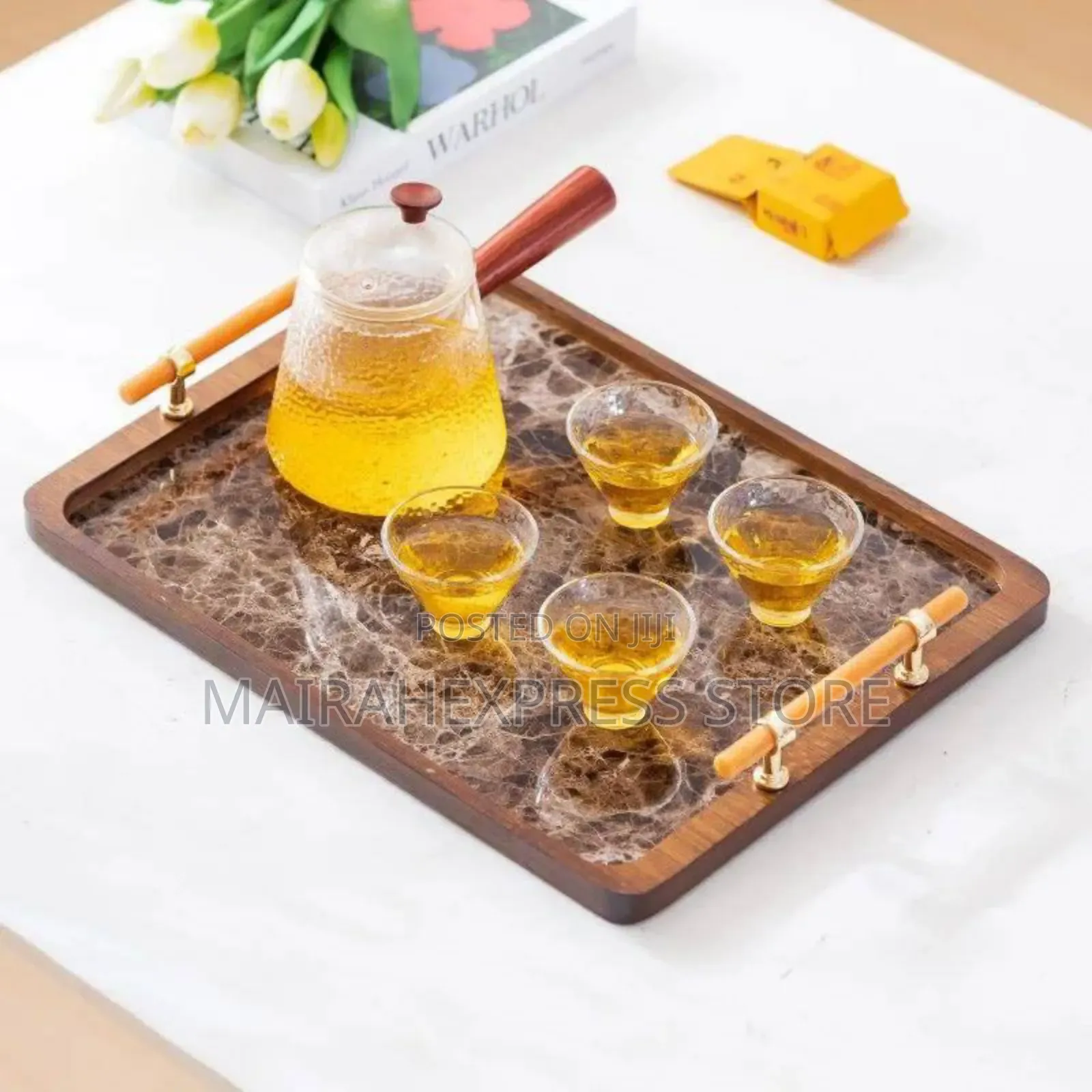 New Bamboo Portable Tea Tray Set