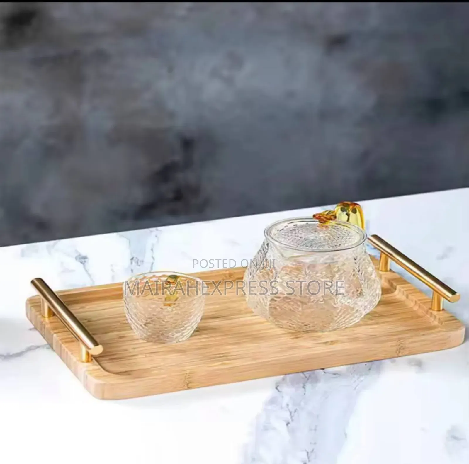 Pastry Food Bamboo Tray Set With Two Ears and Handle