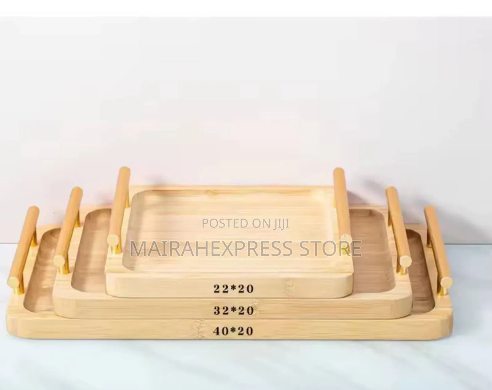 Pastry Food Bamboo Tray Set With Two Ears and Handle