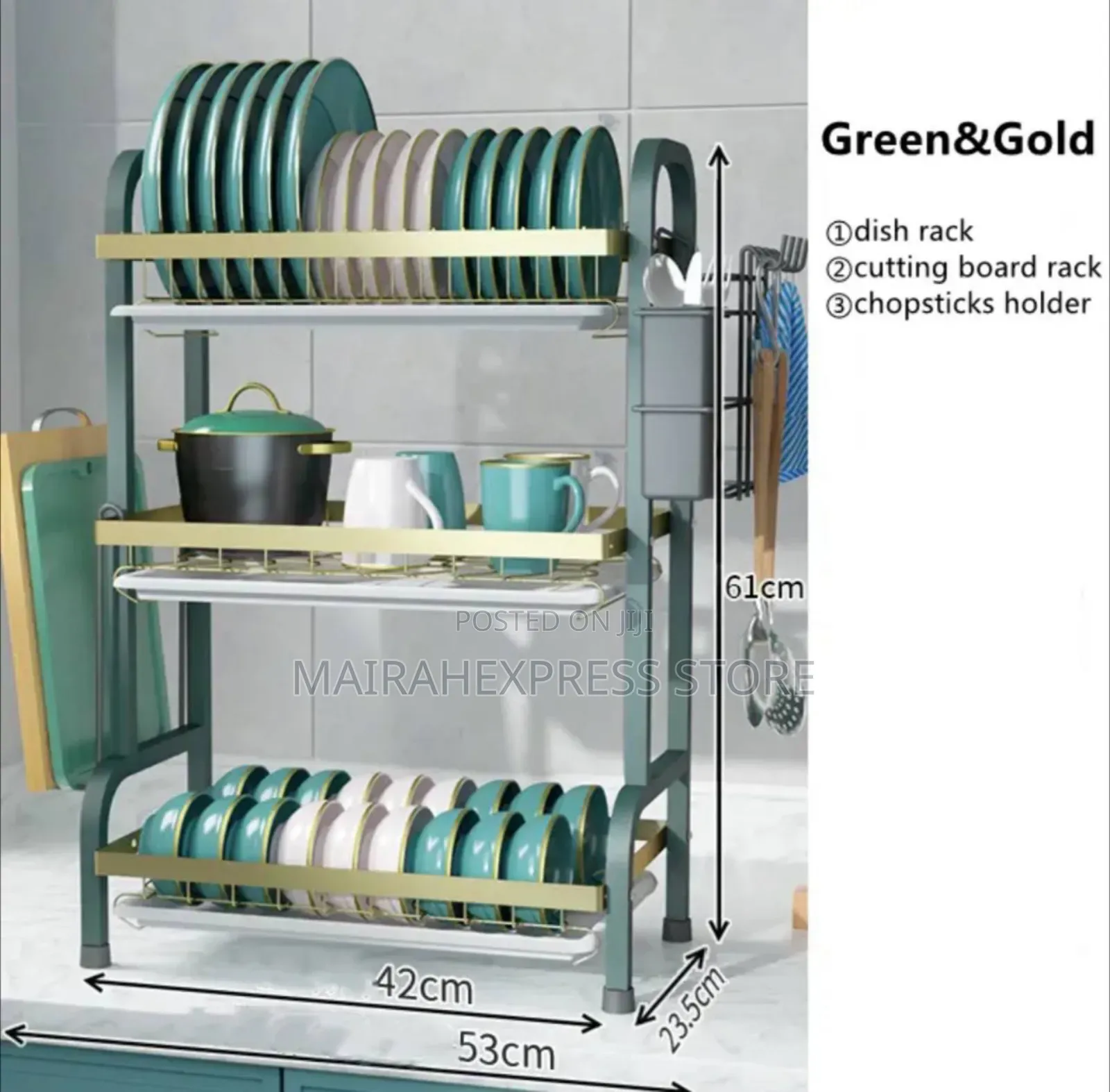 3 Layers Thickened Stainless Steel Multiple Dish Rack