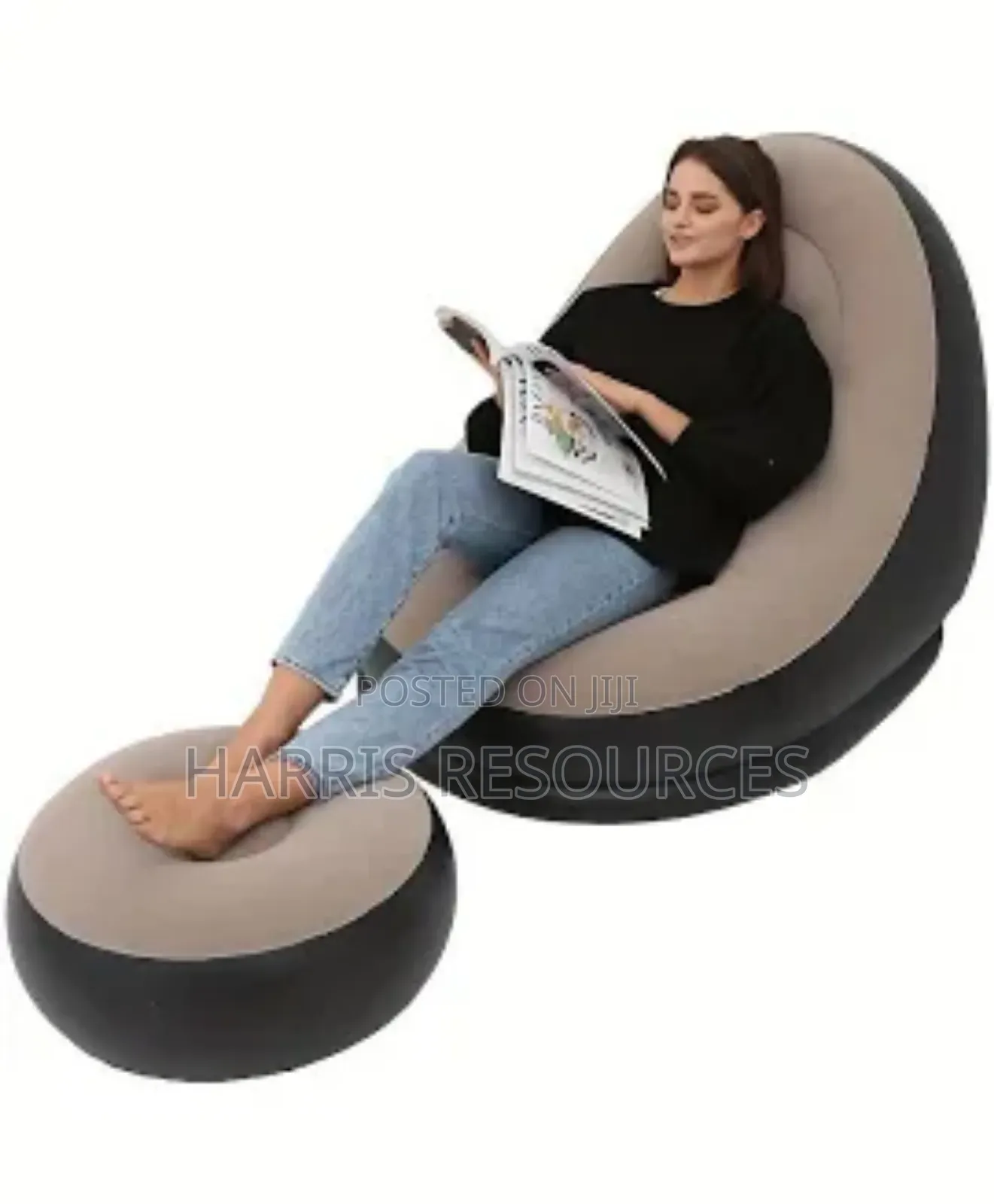 Inflatable Leisure Bean Bag Sofa With Footstool