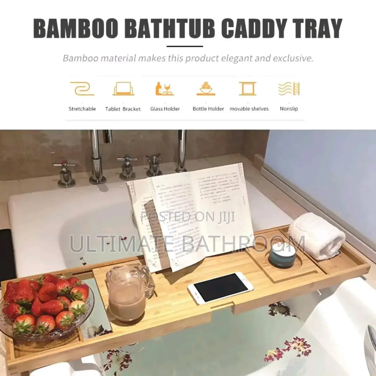 Bamboo Bathtub Caddy Tray