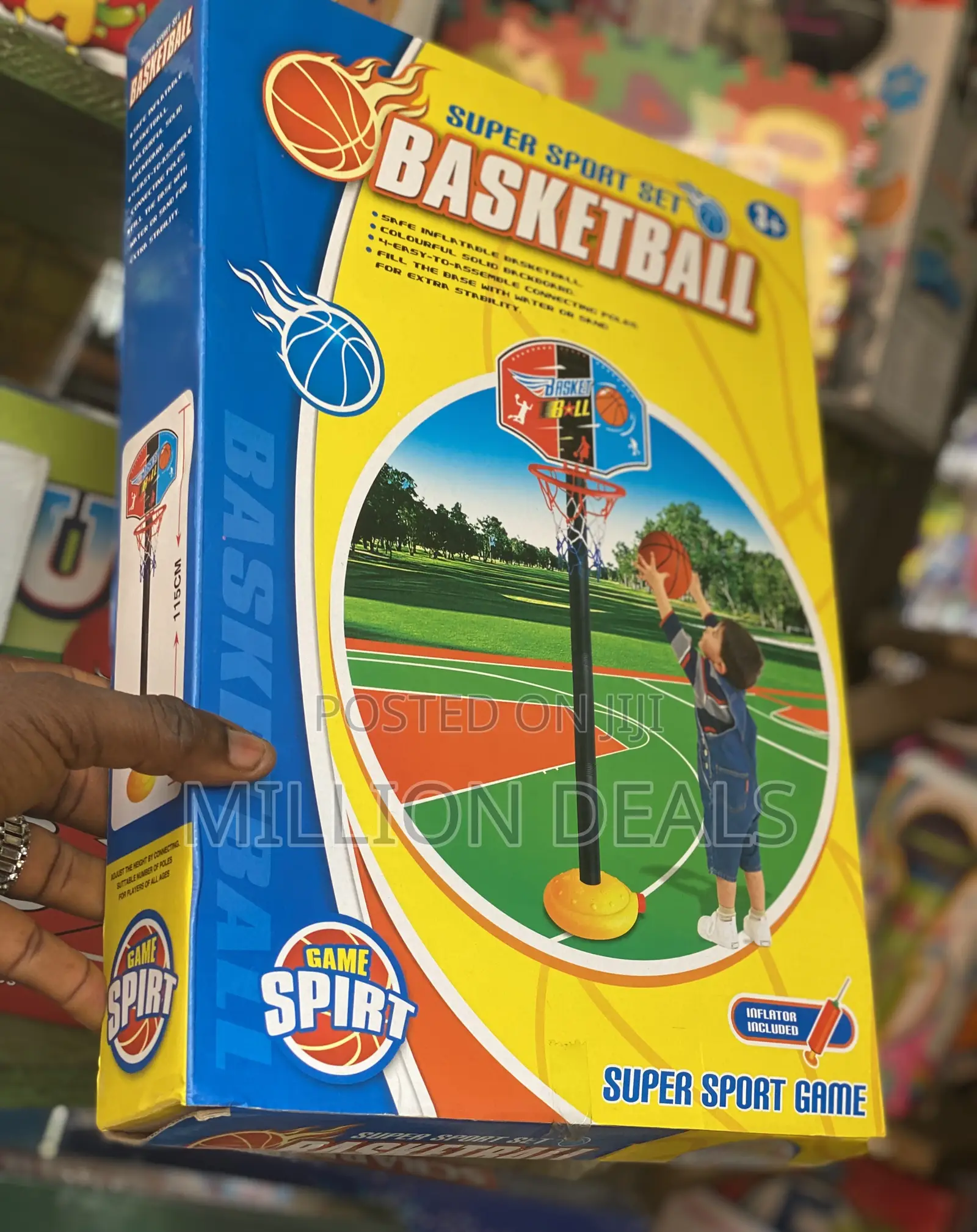 Super Sport Plastic Kids Basketball Set Toy115 Cm