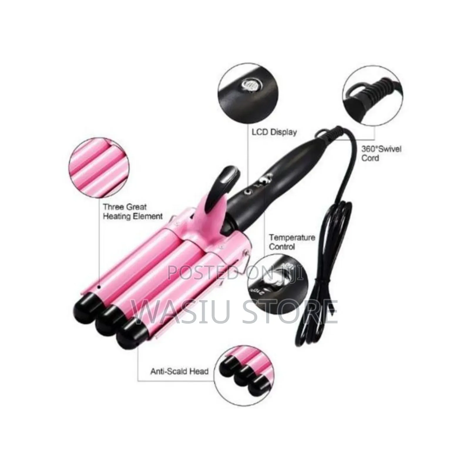 Hair Straightener With Three Barrels