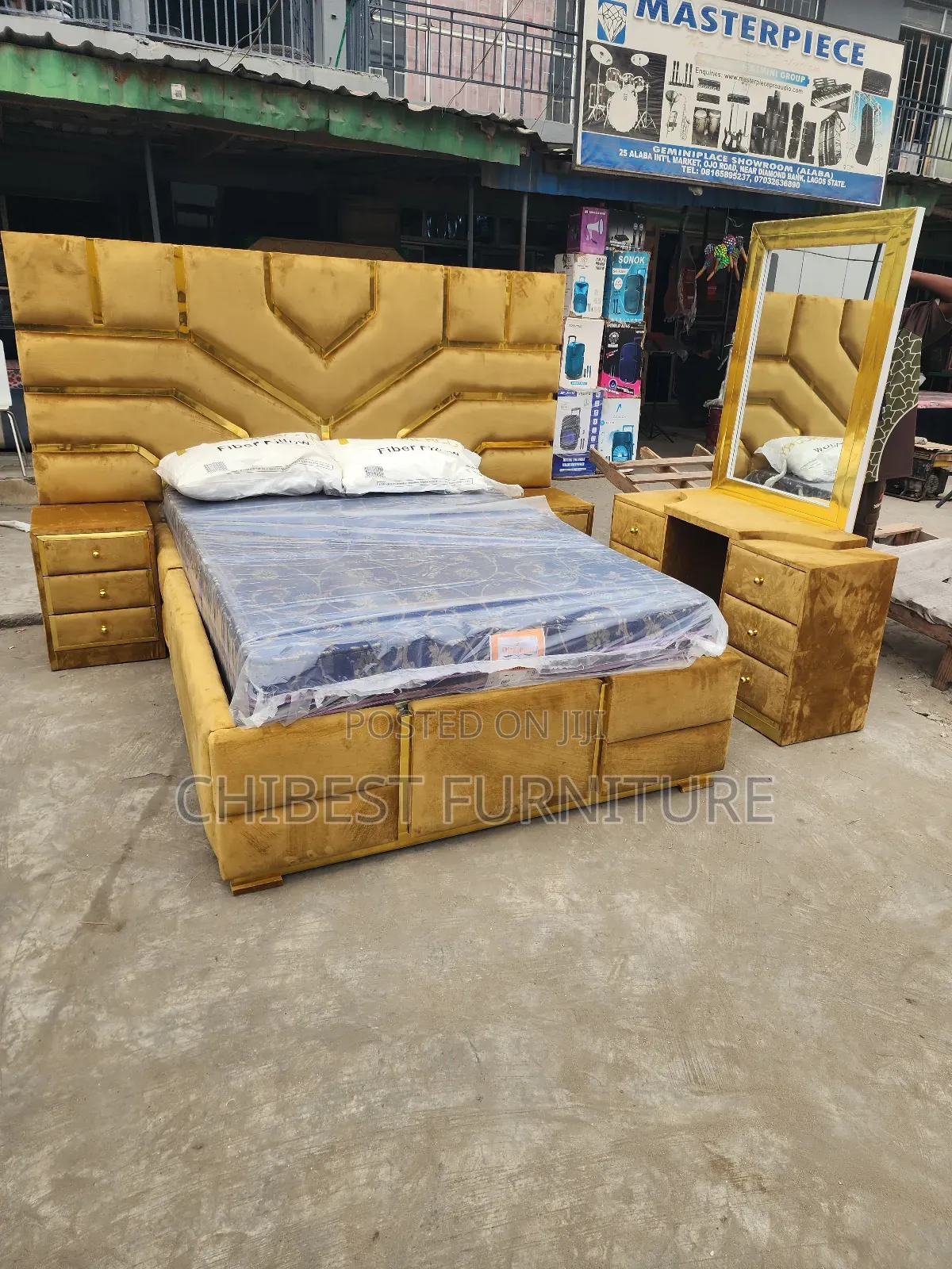 Brand New 4.5by6 Padded Bed Stand.