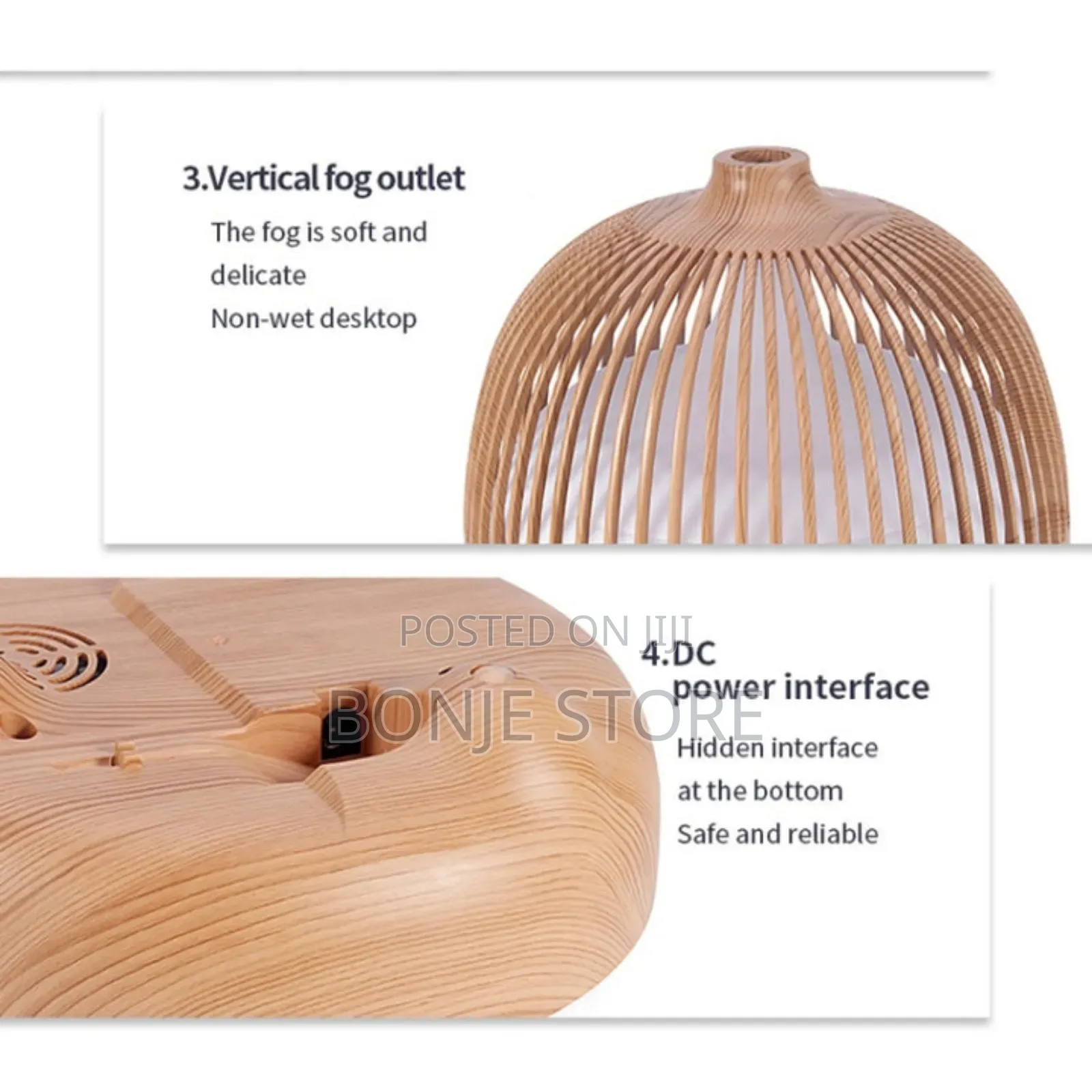 Ultrasonic Diffuser Humidifier With 7 Color Lights - 500ml