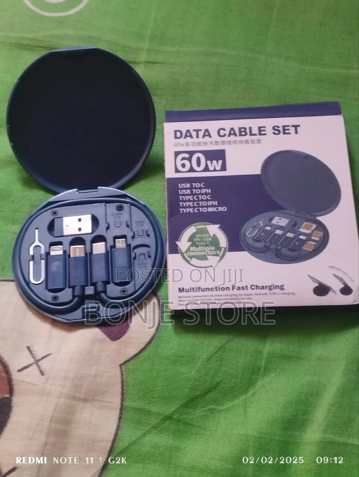 60W Data Cable Set - Multifunction Connectors, Fast Charging
