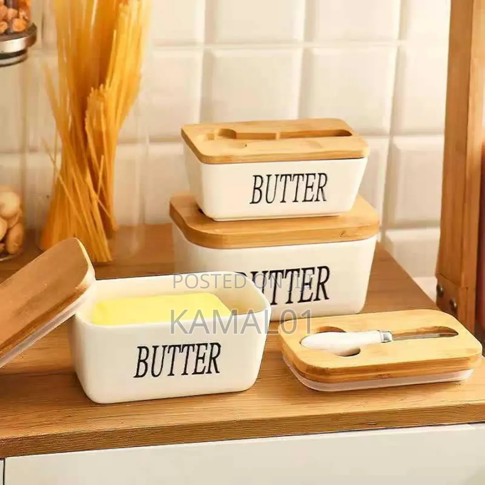 Butter Dish With Lid and Knife for Countertop