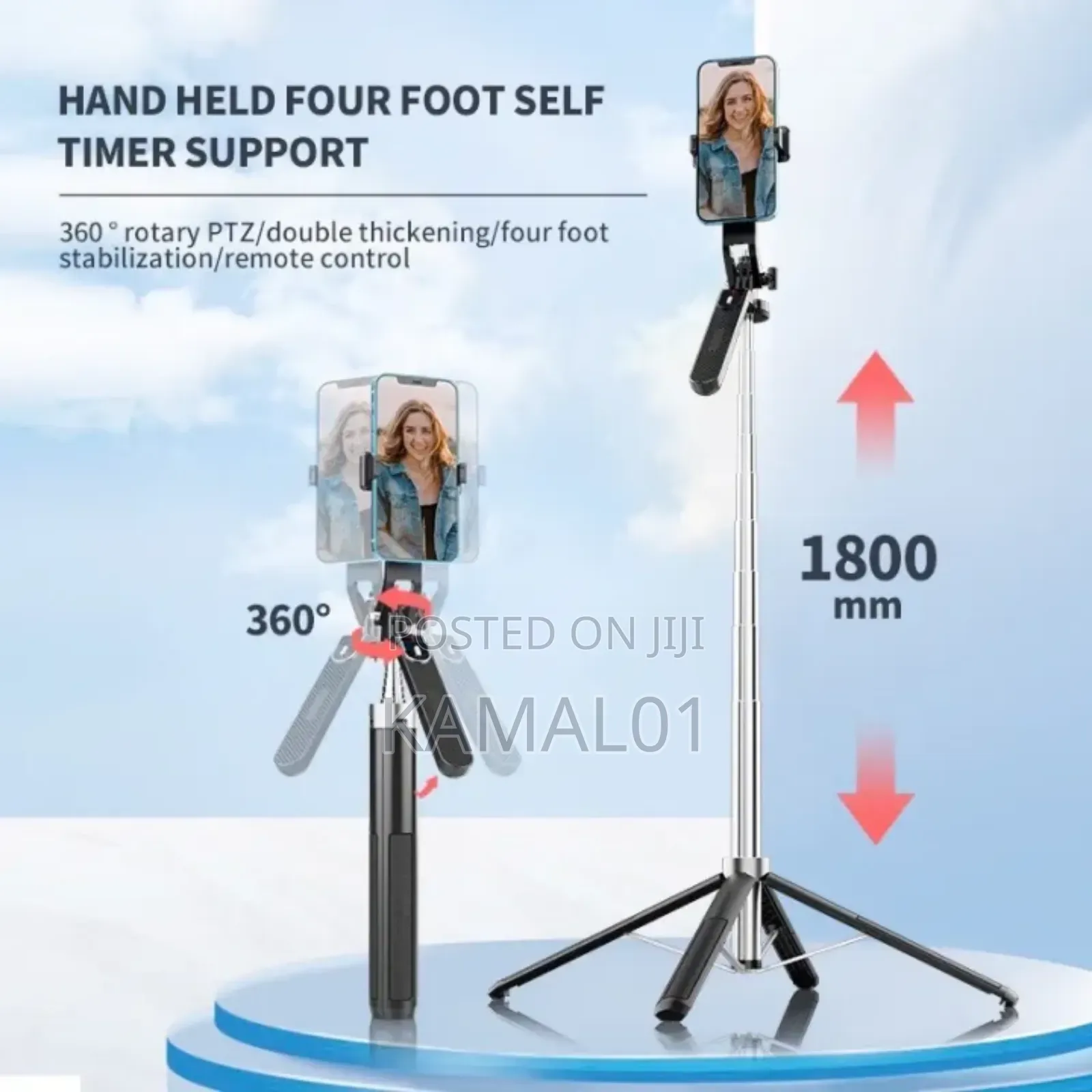 P180 Selfie Stick Wireless, Rechargeable Bluetooth Remote