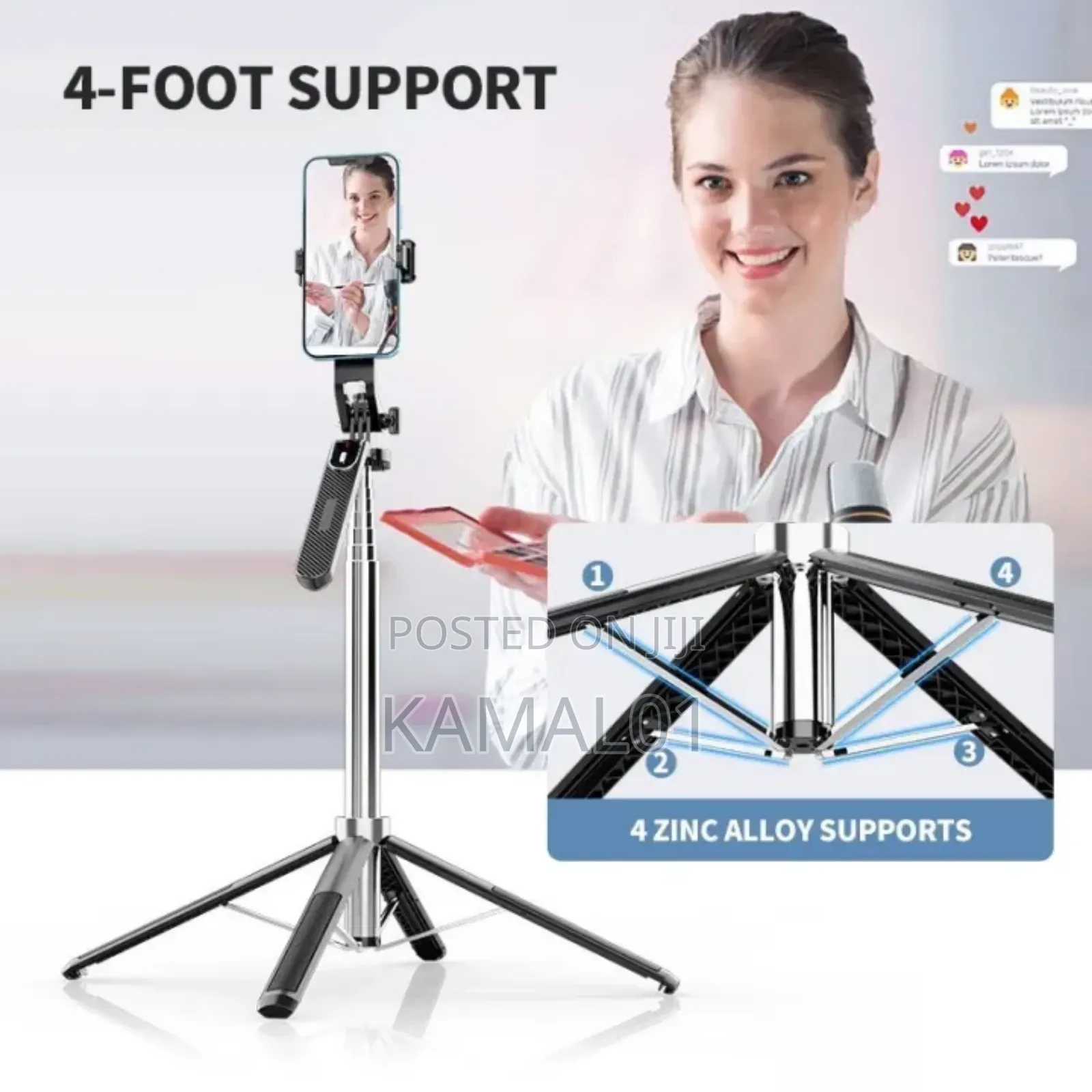 P180 Selfie Stick Wireless, Rechargeable Bluetooth Remote