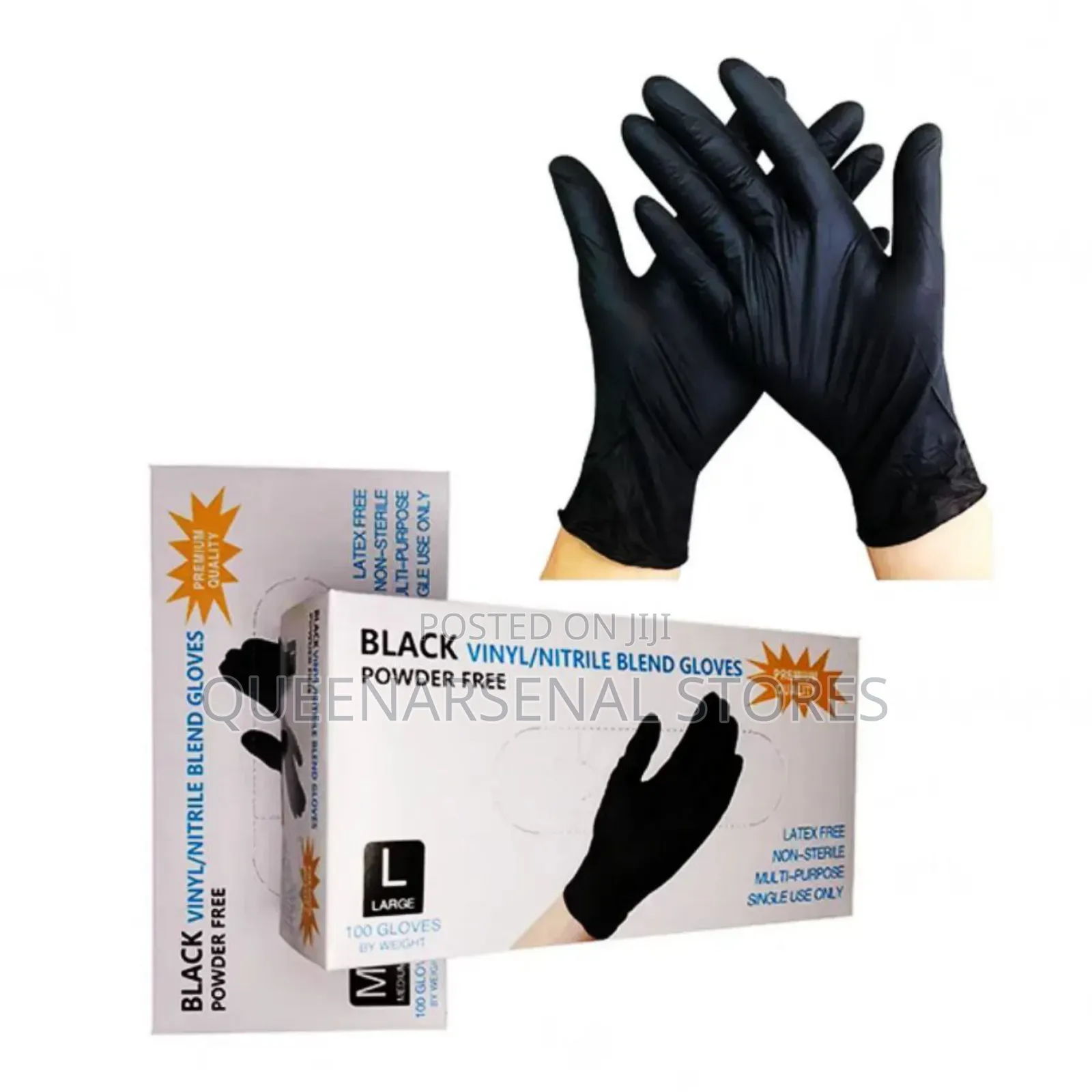 Black Powder Free Nitrile Gloves (100 Pieces)
M,l, Xl
