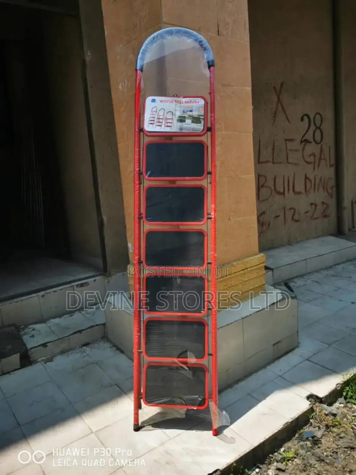 7 Steps Red Aluminum Ladder