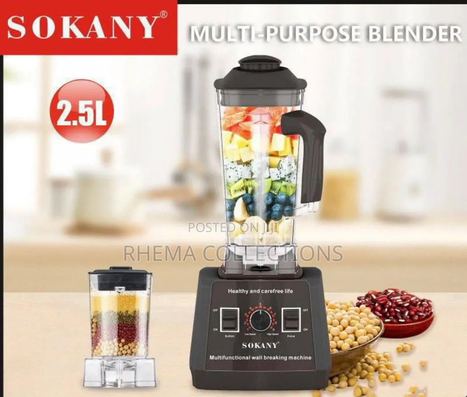 5000W Sokany Multifunctional Double Cup Blender - (2.5 Cup)
