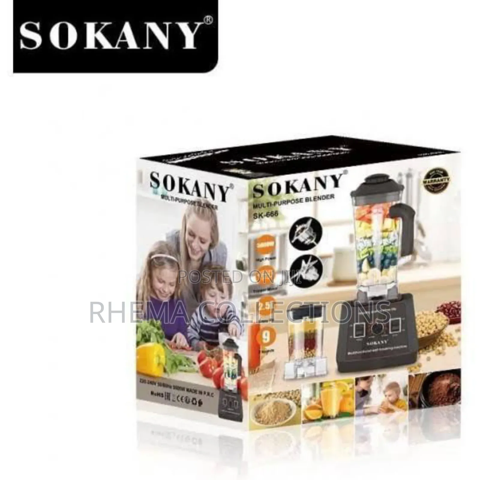 5000W Sokany Multifunctional Double Cup Blender - (2.5 Cup)