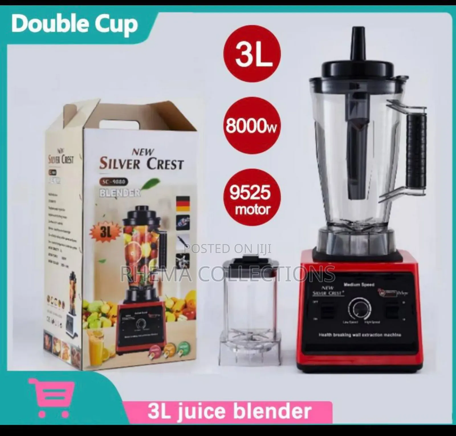 Silver Crest 8000watt Double Cup Blender Grinder