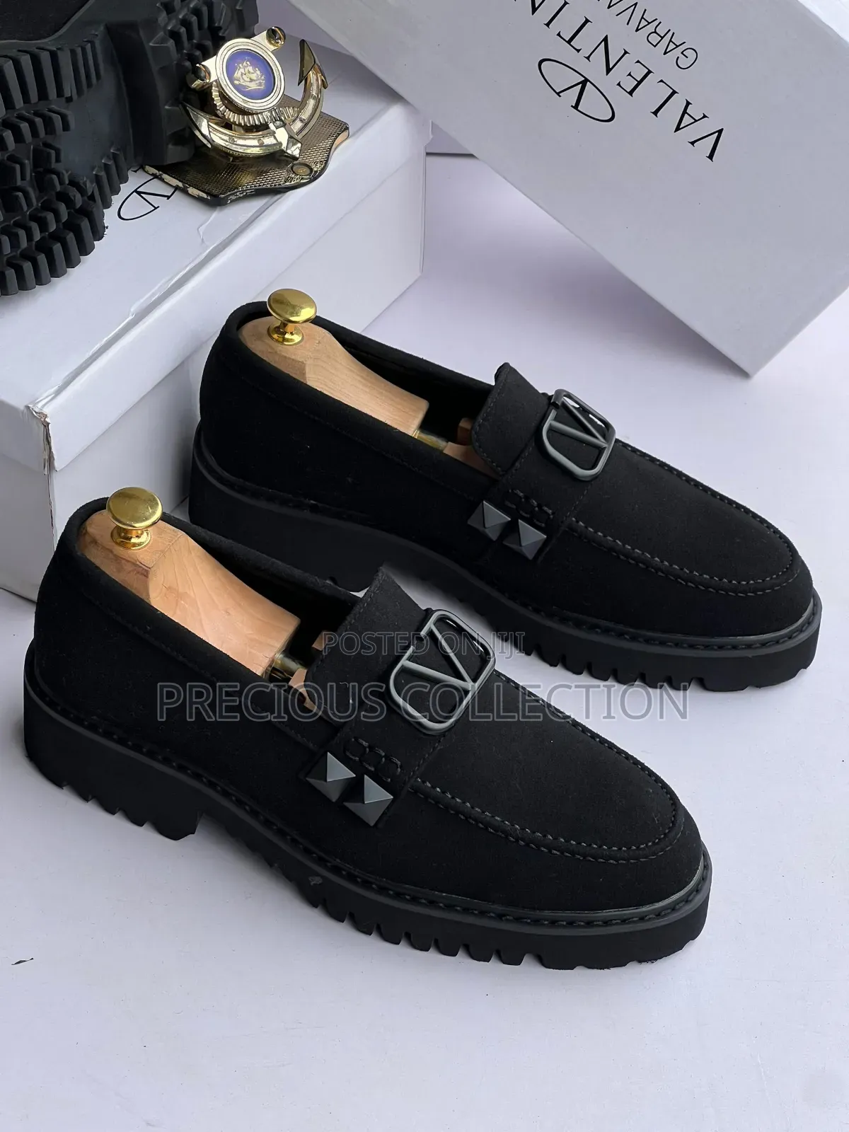 All Black Suede Valentino Men's Shoe