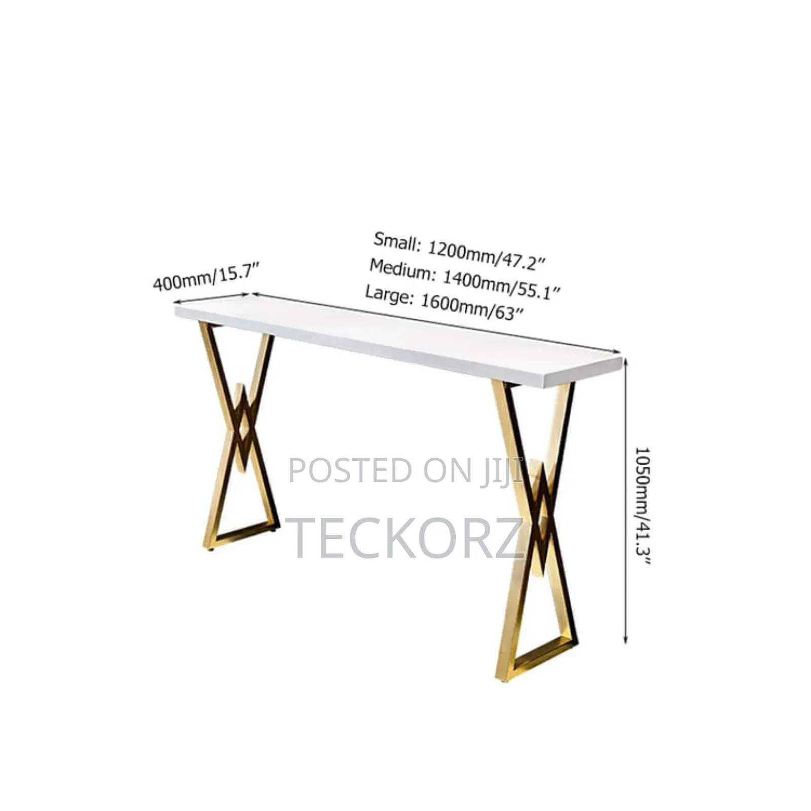 Multifunctional Gold Plated X-Base Metal Table