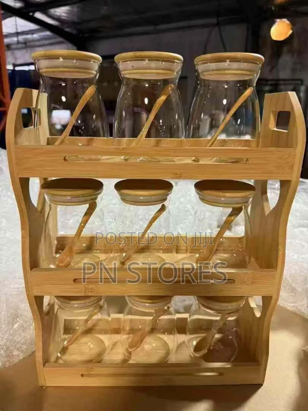 9pcs Airtight Bamboo Spice Container (Big Size)