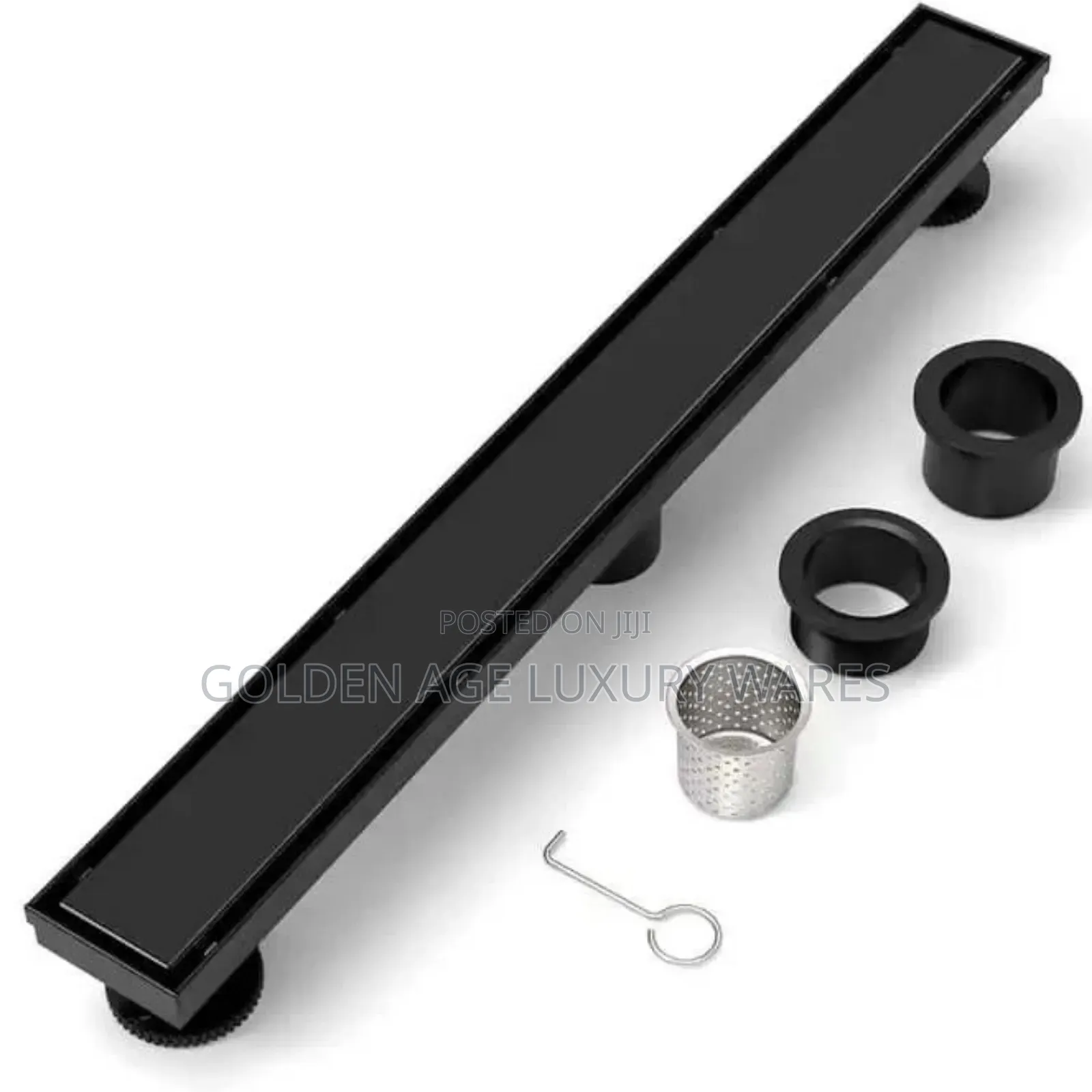 Black Tiles Insert Floor Drain 60cm