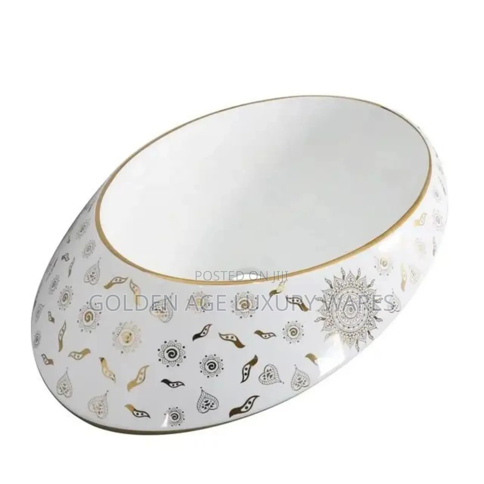 Gold and White Counter Top Basin