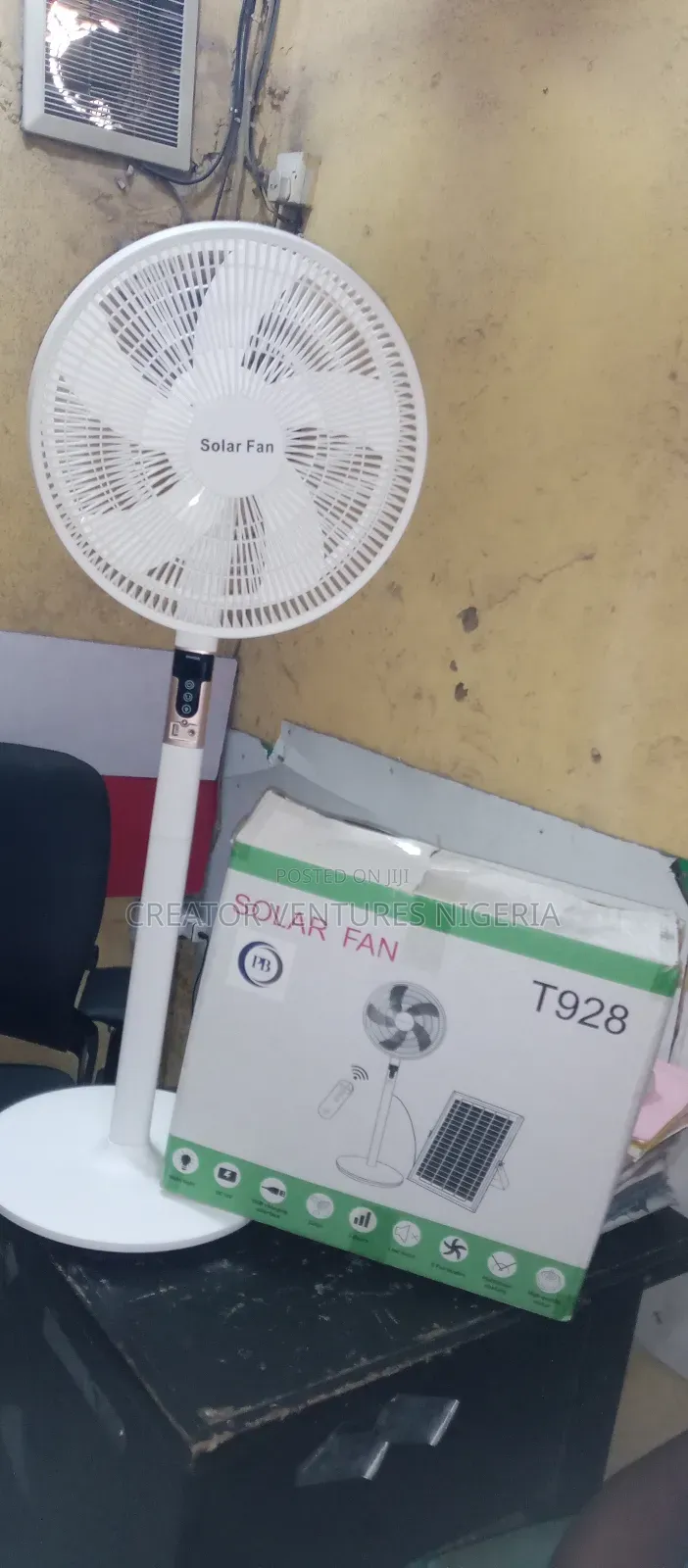 Solar Dc/Ac Rechargeable Standing Fan, Lithium Battery, 16"