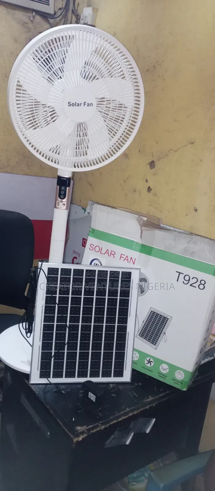 Solar Dc/Ac Rechargeable Standing Fan, Lithium Battery, 16"