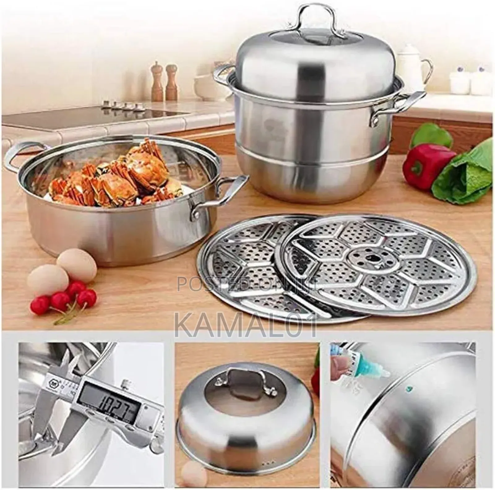 30cm 3 in 1 Stainless Steel Steaming Pot