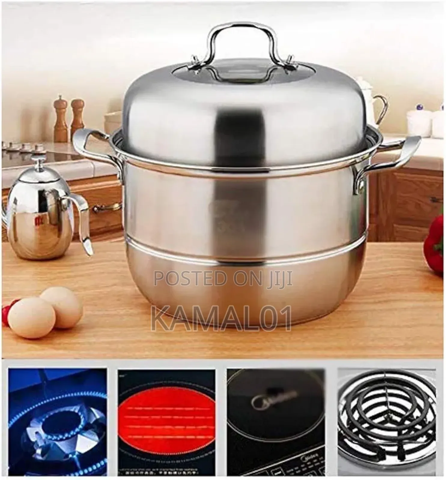 30cm 3 in 1 Stainless Steel Steaming Pot