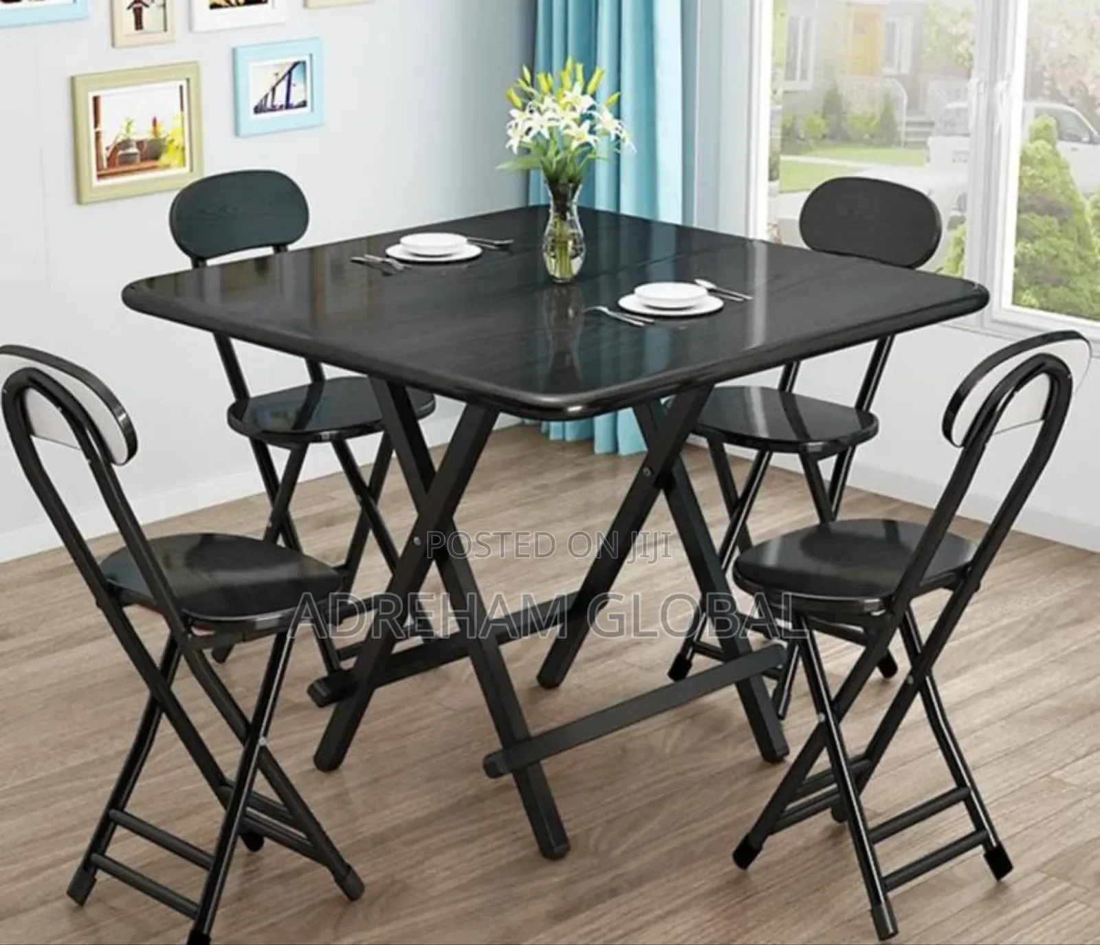 Table With 2 Chairs Set for Indoor and Outdoor 70×70cm
